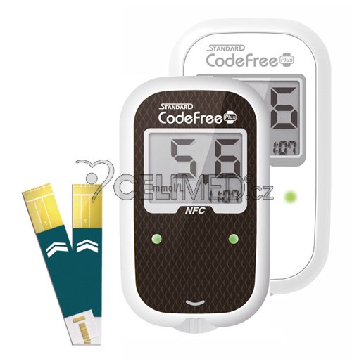 SD Codefree Plus glukometr Cerny+Bily s prouzky